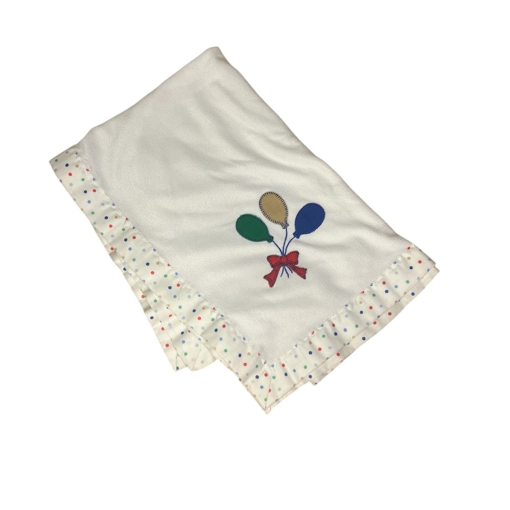 Vintage Quiltex Balloon Baby Blanket in Primary Colors